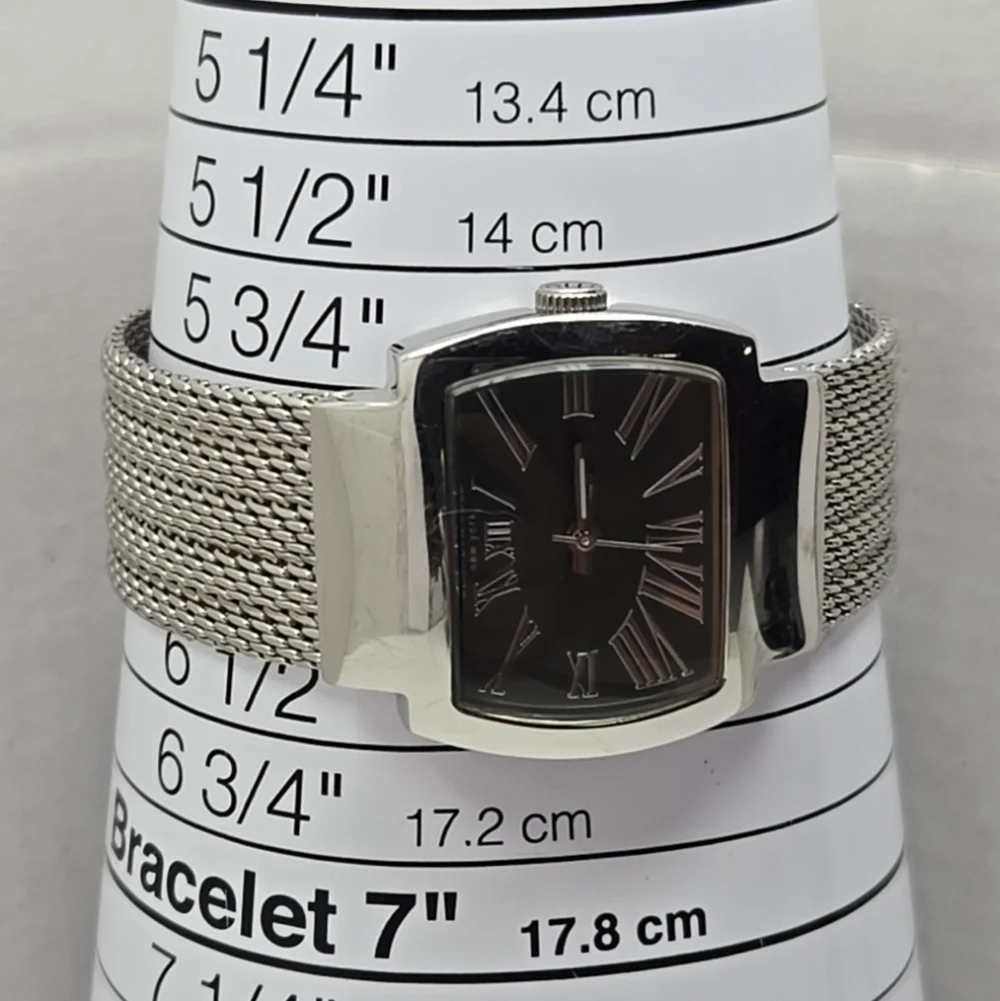 Womens Kenneth Cole New York Watch Silver Tone Stainless Mesh Band New Battery